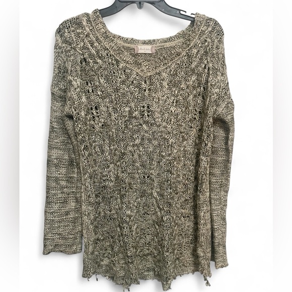 Altar’d State Green White Knit Sweater Size Medium - Picture 1 of 7